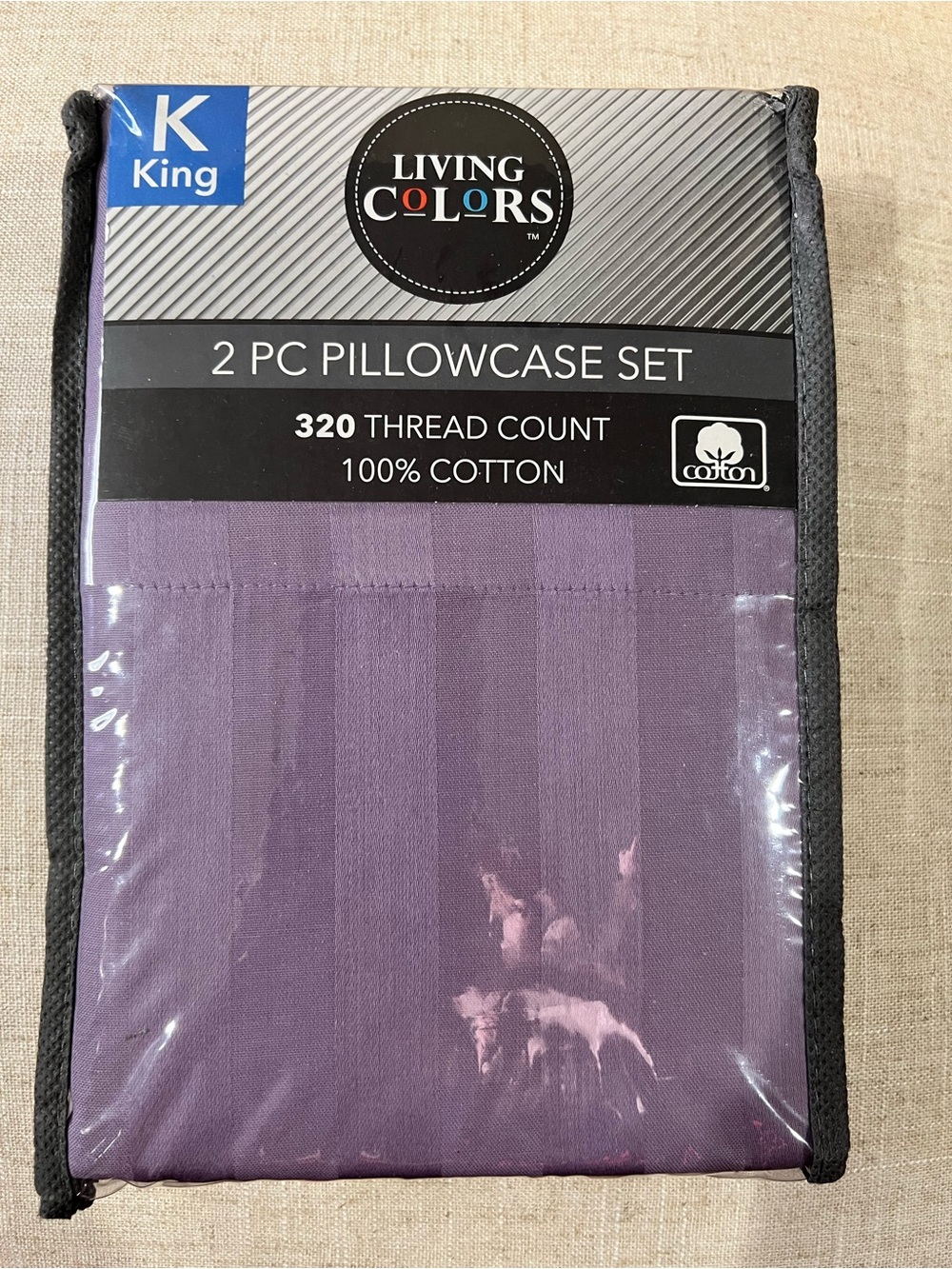 💜320 Thread Count King Size Pillowcase Set in Purple💜